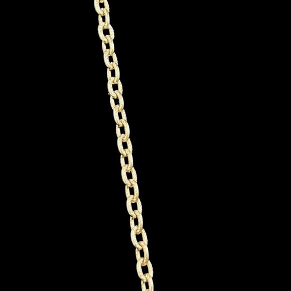 Vintage Textured Gold Tone Cable Chain Necklace (5360) - Picture 2 of 5